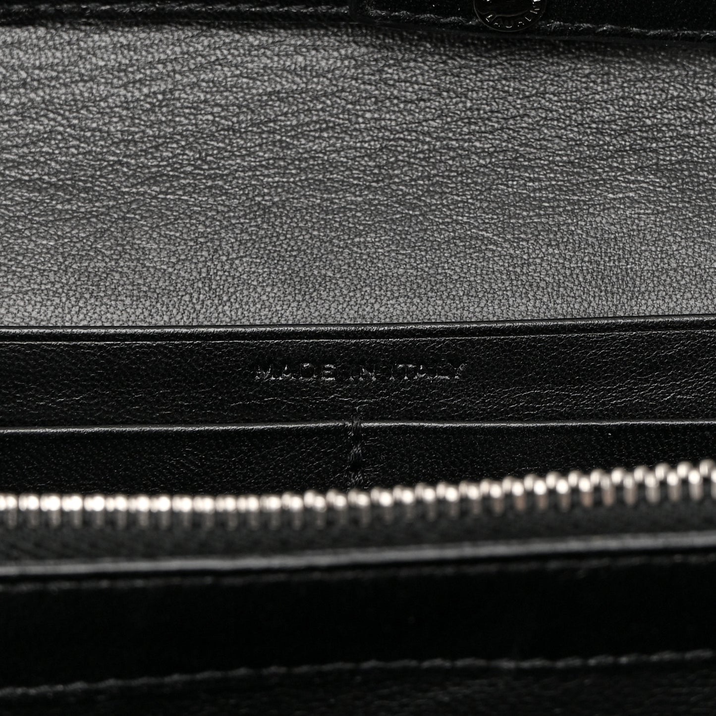 Calfskin Crocodile Embossed Monogram Chain Wallet Black