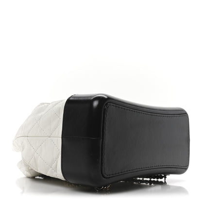 Chanel Aged Calfskin Quilted Gabrielle Backpack Black White 4 of 10