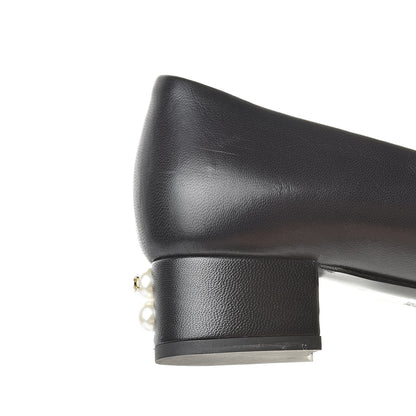 Chanel Lambskin Pearl CC Cap Toe Pump 36.5 Black 11 of 12
