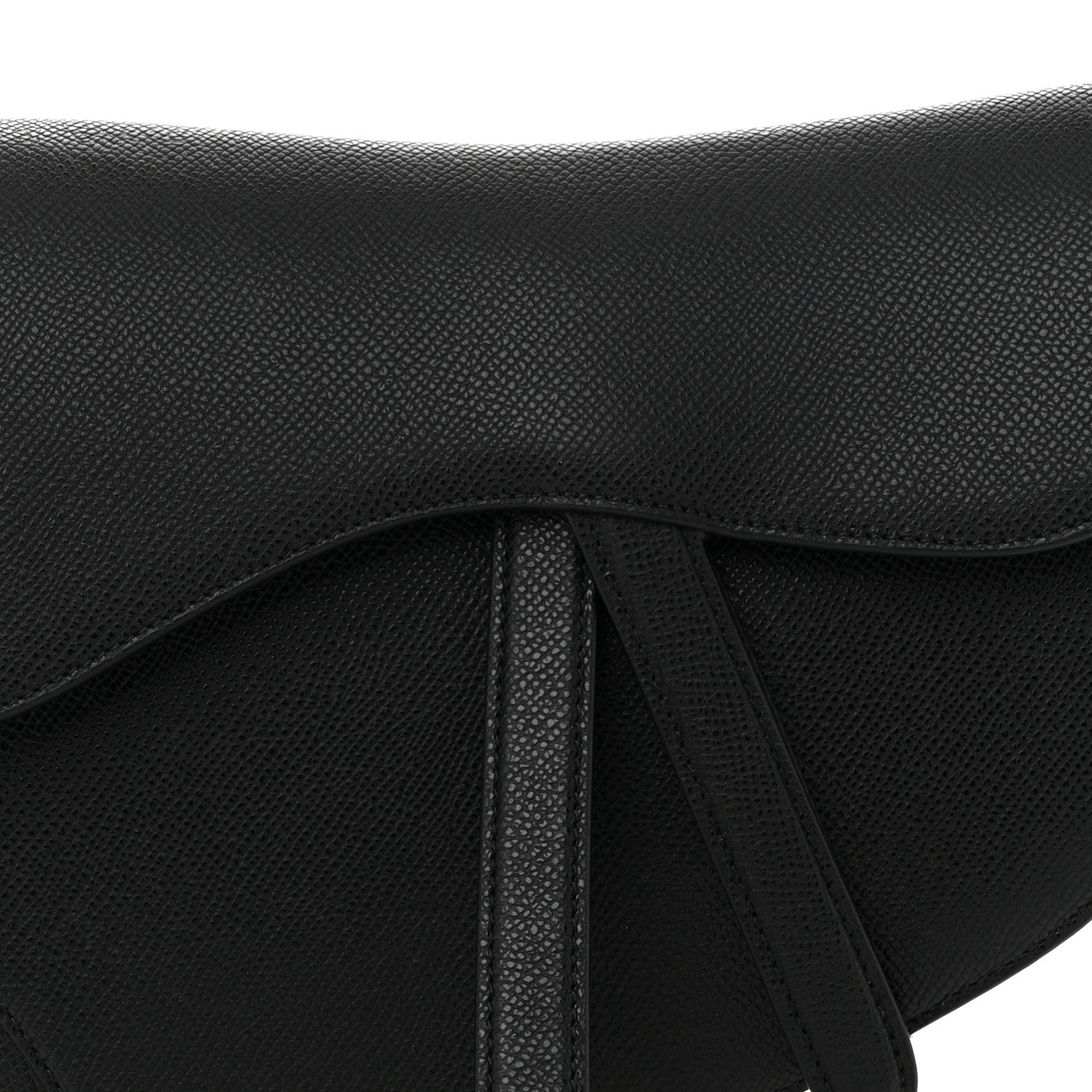 Christian Dior Grained Calfskin Saddle Bag Black 8 of 10