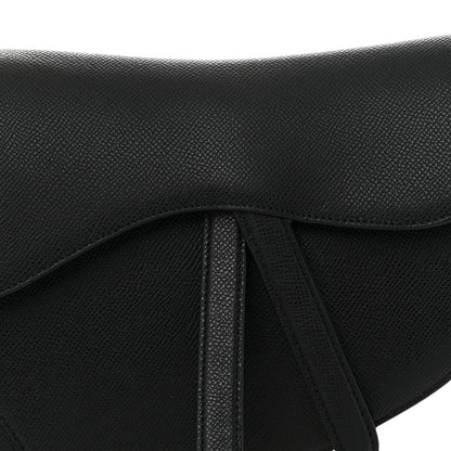 Christian Dior Grained Calfskin Saddle Bag Black 8 of 10