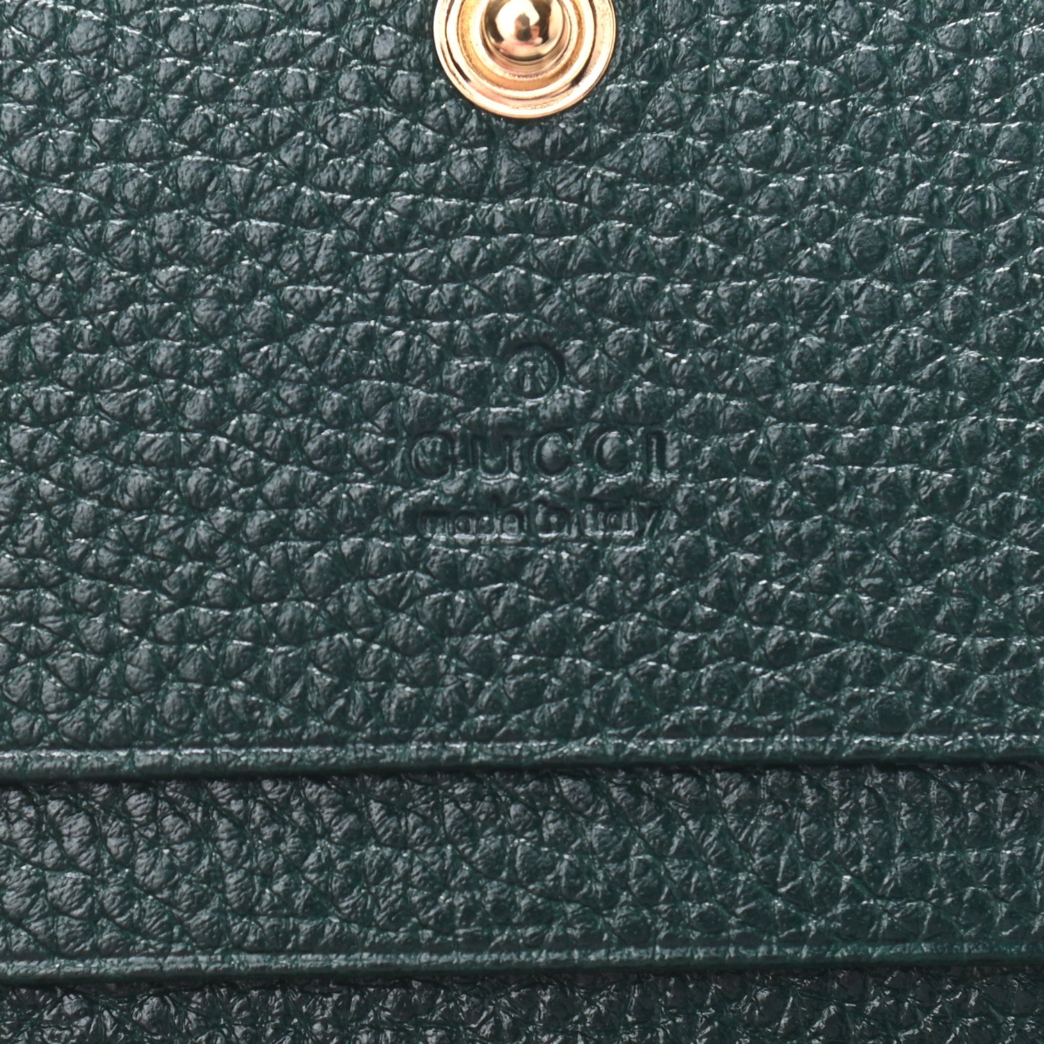 Gucci Grainy Calfskin Zumi Chain Card Case Wallet Vintage Green 6 of 6