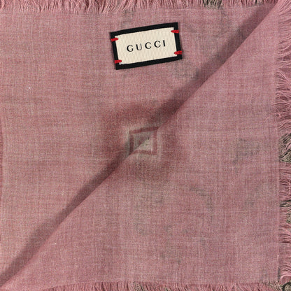 Gucci Modal Silk GG Monogram Big Arabesque Shawl Beige Pink 2 of 3