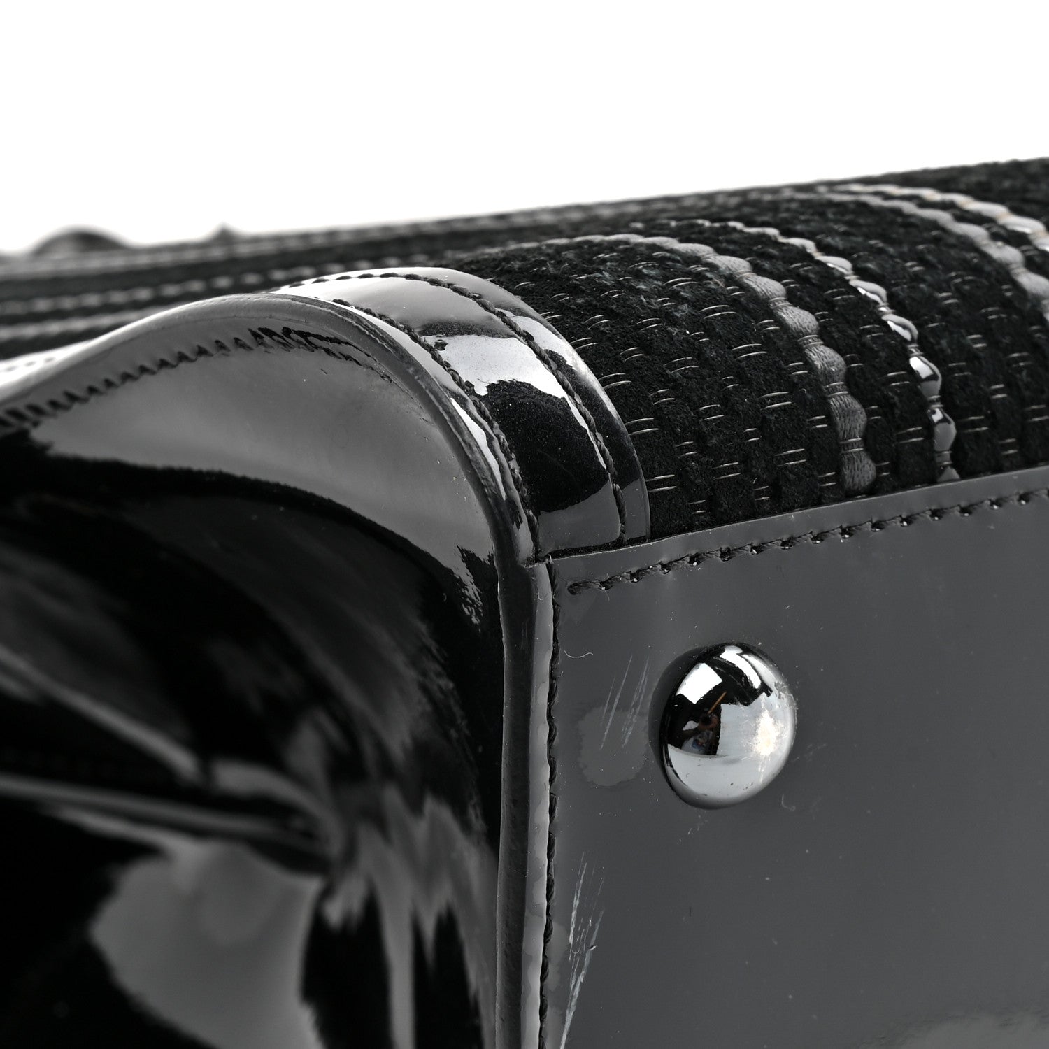 Delvaux Canvas Patent Calfskin MM Brillant Satchel Black 10 of 13