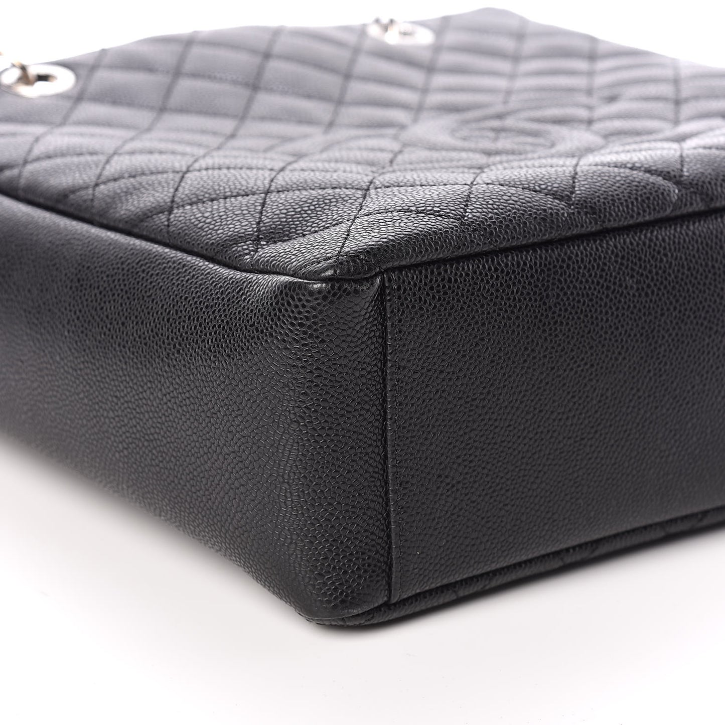 Caviar Quilted Petit Shopping Tote PST Black