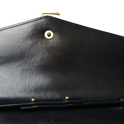 Saint Laurent Lambskin Matelasse Chevron Monogram Sulpice Chain Wallet Black 12 of 13