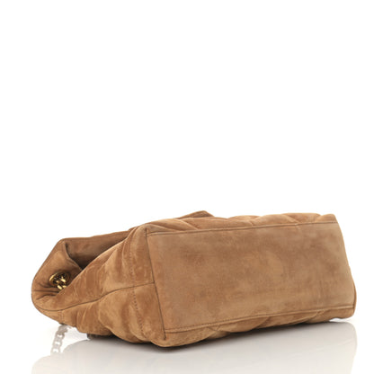Saint Laurent Suede Calfskin Quilted Small Loulou Puffer Monogram Chain Satchel Cinnamon 4 of 12