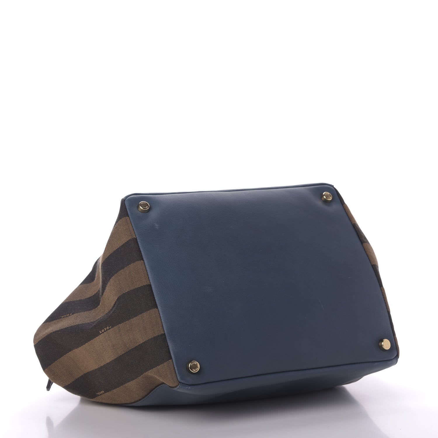 Fendi Pequin Vitello Magnetic Top Satchel Tobacco Petrolio 4 of 9