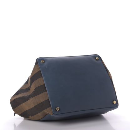 Fendi Pequin Vitello Magnetic Top Satchel Tobacco Petrolio 4 of 9
