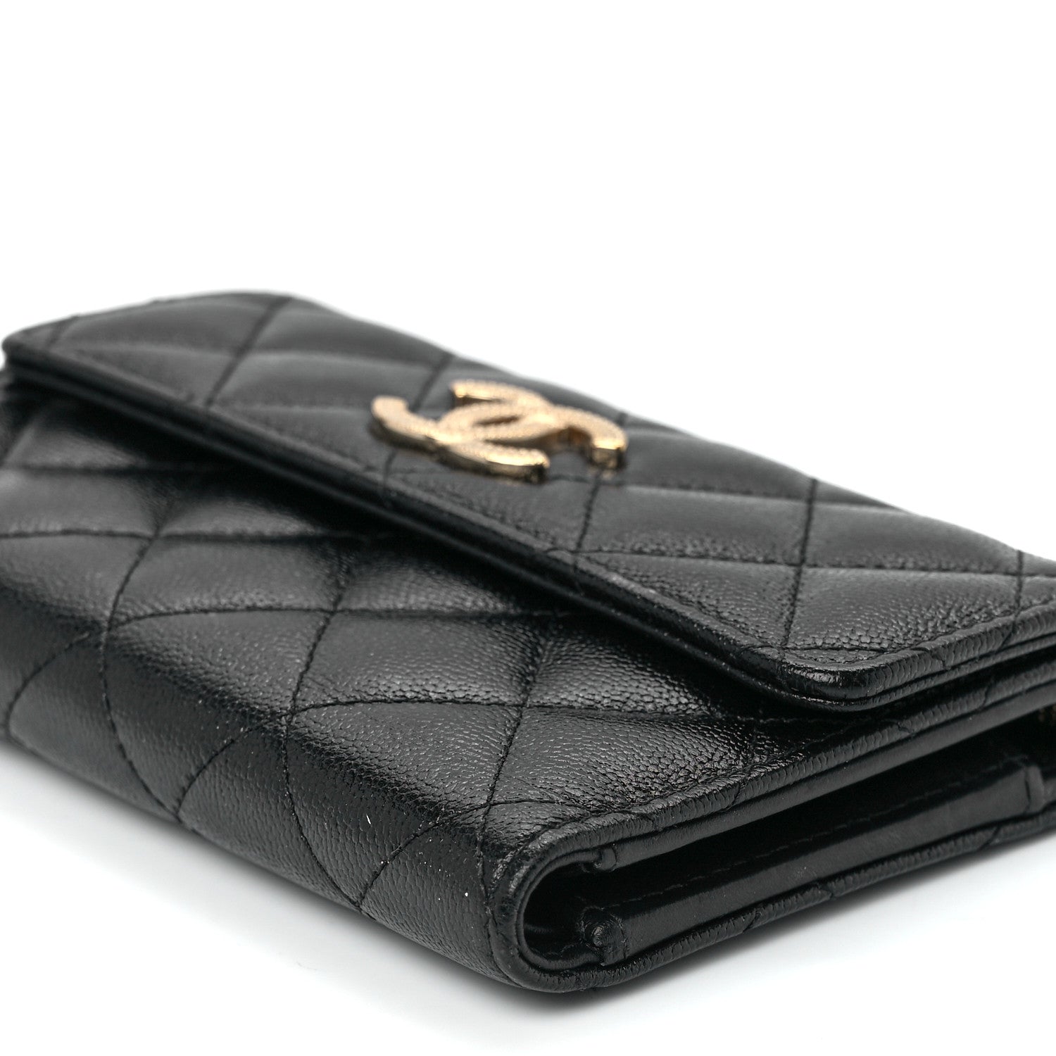 Chanel Caviar Quilted Studded CC Medium Flap Wallet Black 11 of 11