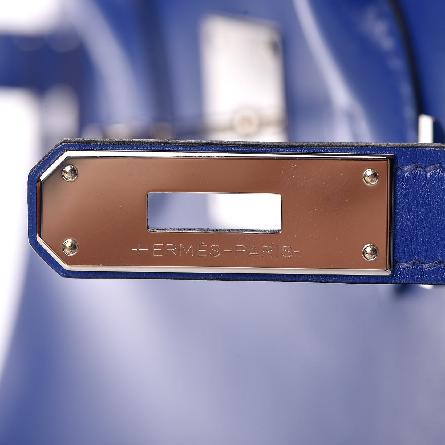 Tadelakt Birkin 30 Bleu Electrique