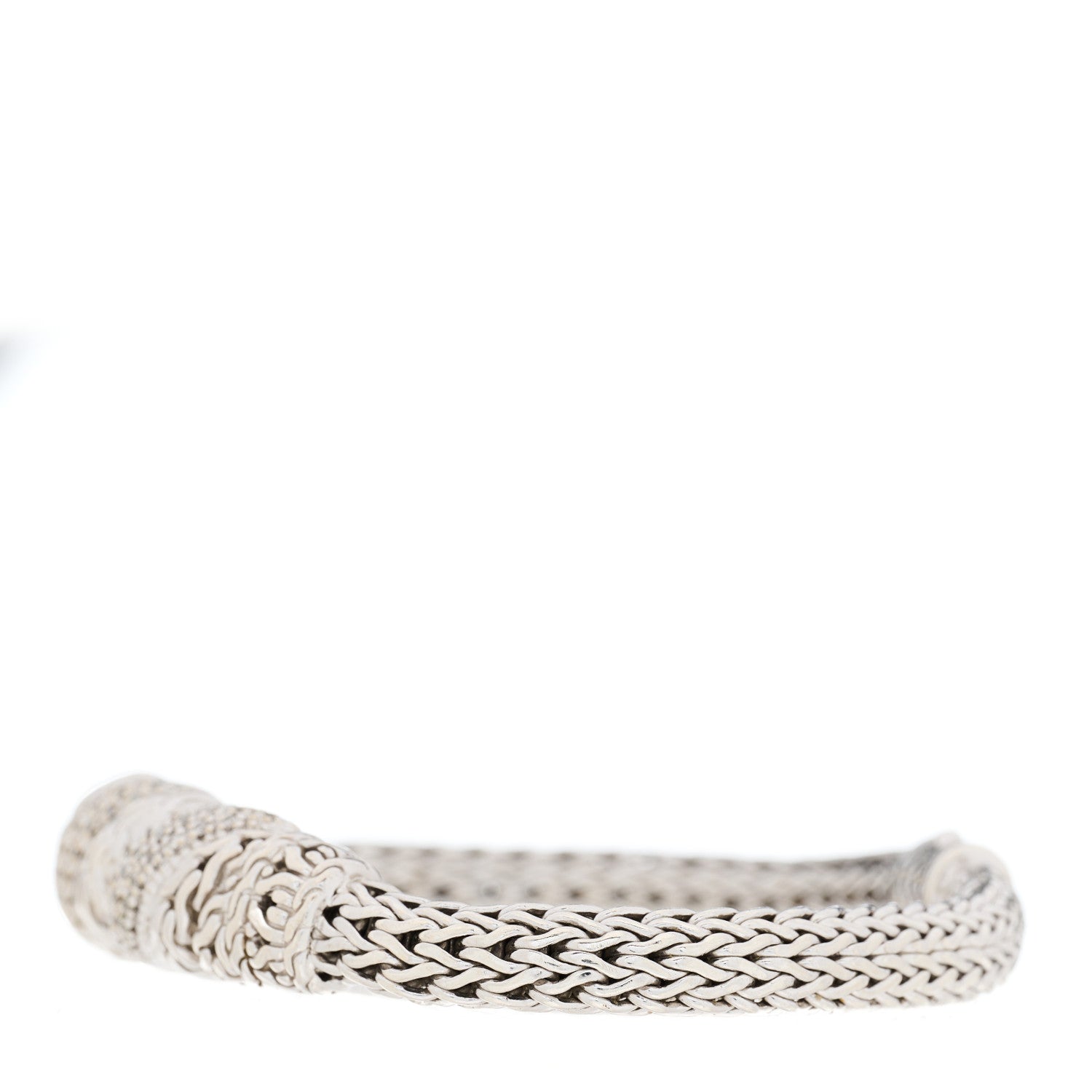 John Hardy Sterling Silver 18K Yellow Gold Diamond Swirl Chain Bracelet 2 of 4