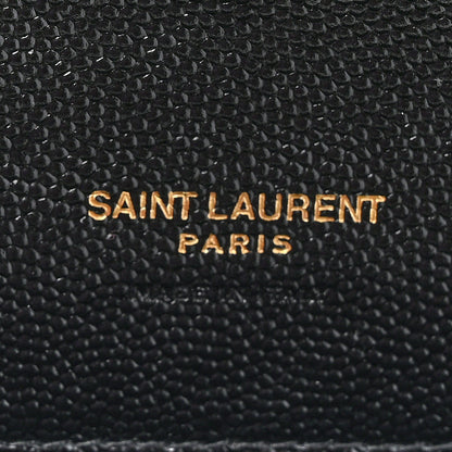 Saint Laurent Grain De Poudre Textured Mixed Matelasse Triquilt Monogram Clutch Black 6 of 10