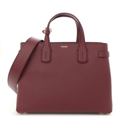 Burberry Grainy Calfskin House Check Medium Banner Tote Crimson 1 of 10