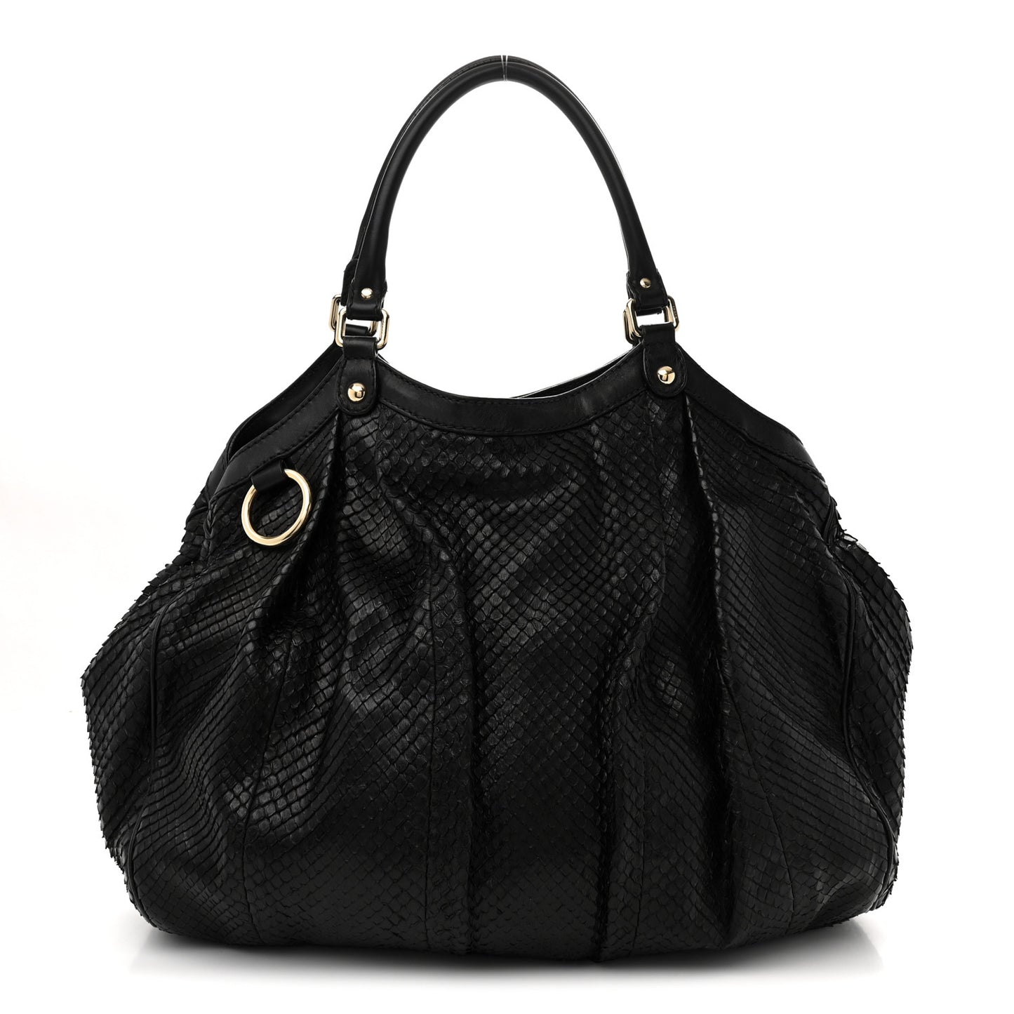 Snakeskin Large Sukey Tote Black