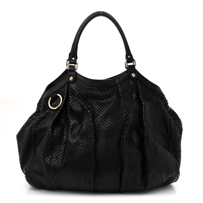 Gucci Snakeskin Large Sukey Tote Black 1 of 15