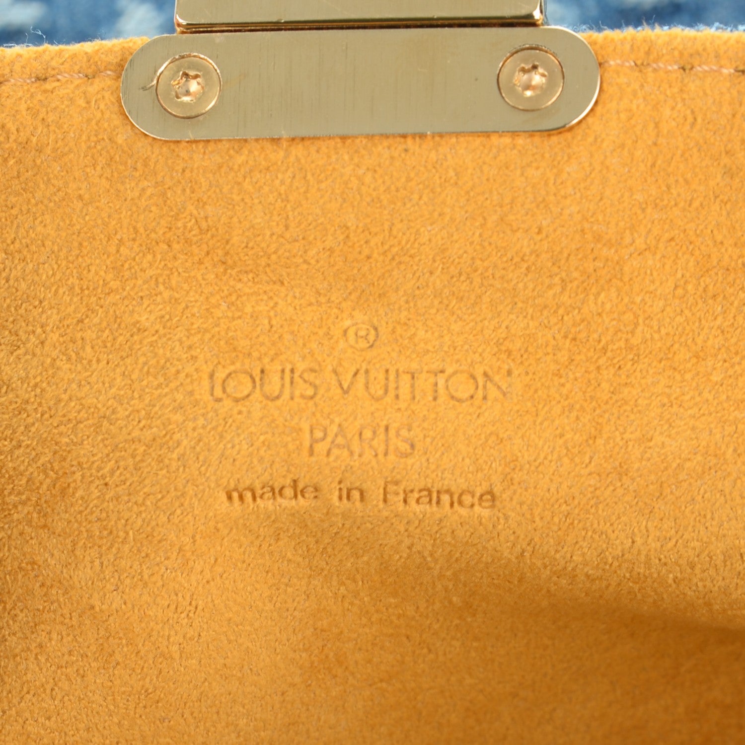 Louis Vuitton Monogram Denim Pochette Plat Clutch Blue 6 of 7