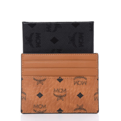 MCM Visetos Money Clip Card Case Cognac 7 of 7