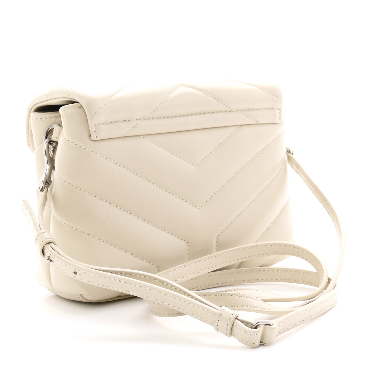 Saint Laurent Calfskin Y Quilted Monogram Toy Loulou Satchel Ivory 3 of 11