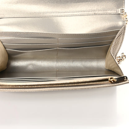 Christian Dior Metallic Calfskin Large Diorama Croisiere Chain Wallet Pale Gold 5 of 9