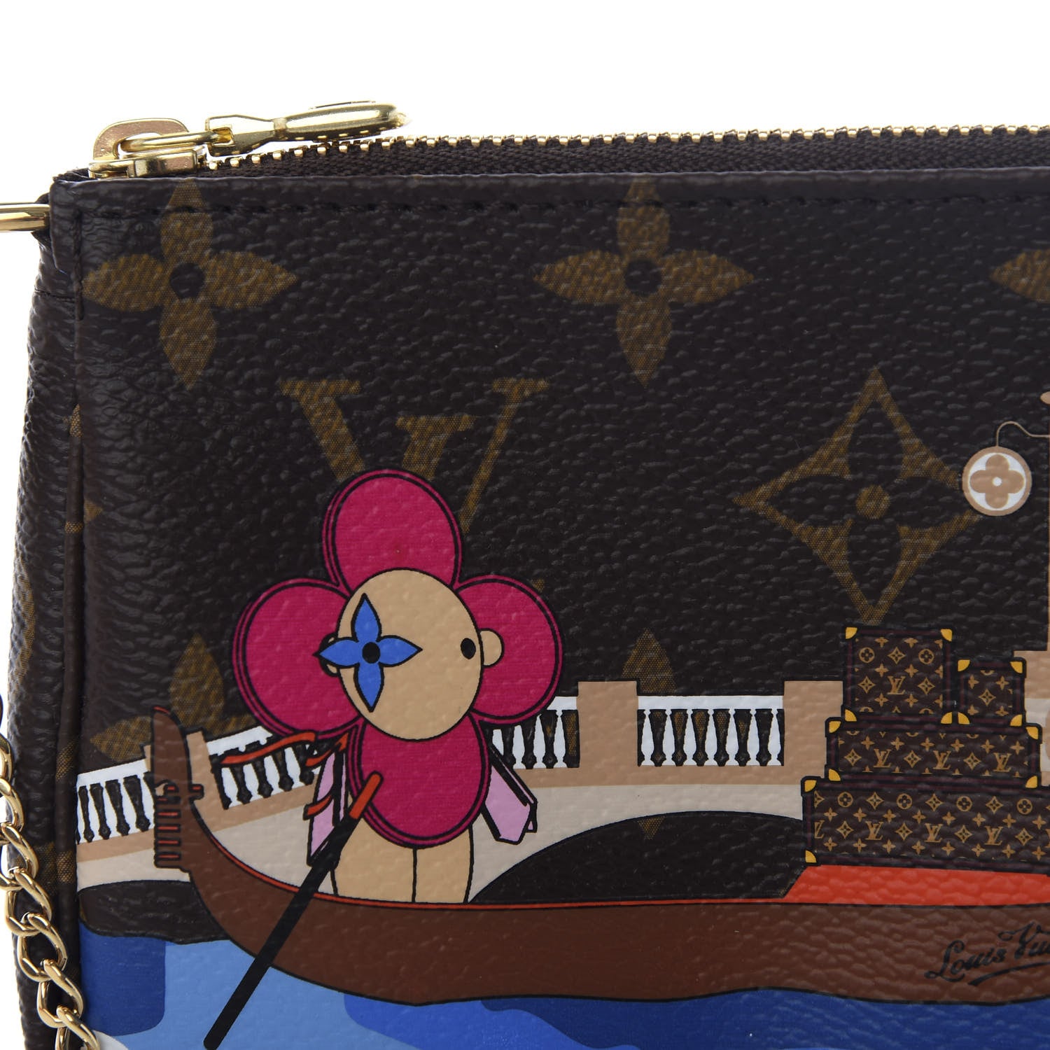 Louis Vuitton Monogram 2019 Christmas Animation Mini Venice Pochette Accessories Blue 6 of 8