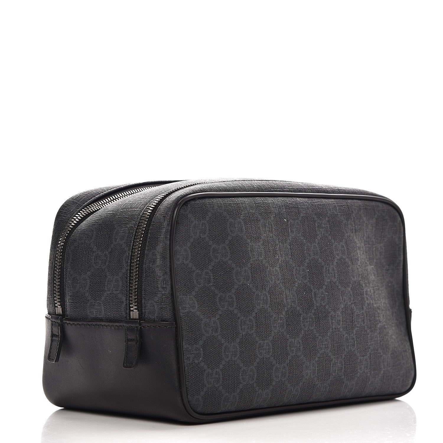 Gucci GG Supreme Monogram Toiletry Case Black Grey 3 of 14