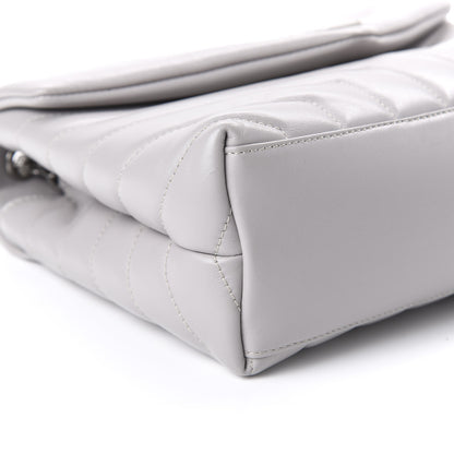 Saint Laurent Calfskin Y Quilted Monogram Small Loulou Chain Satchel Granite 6 of 9