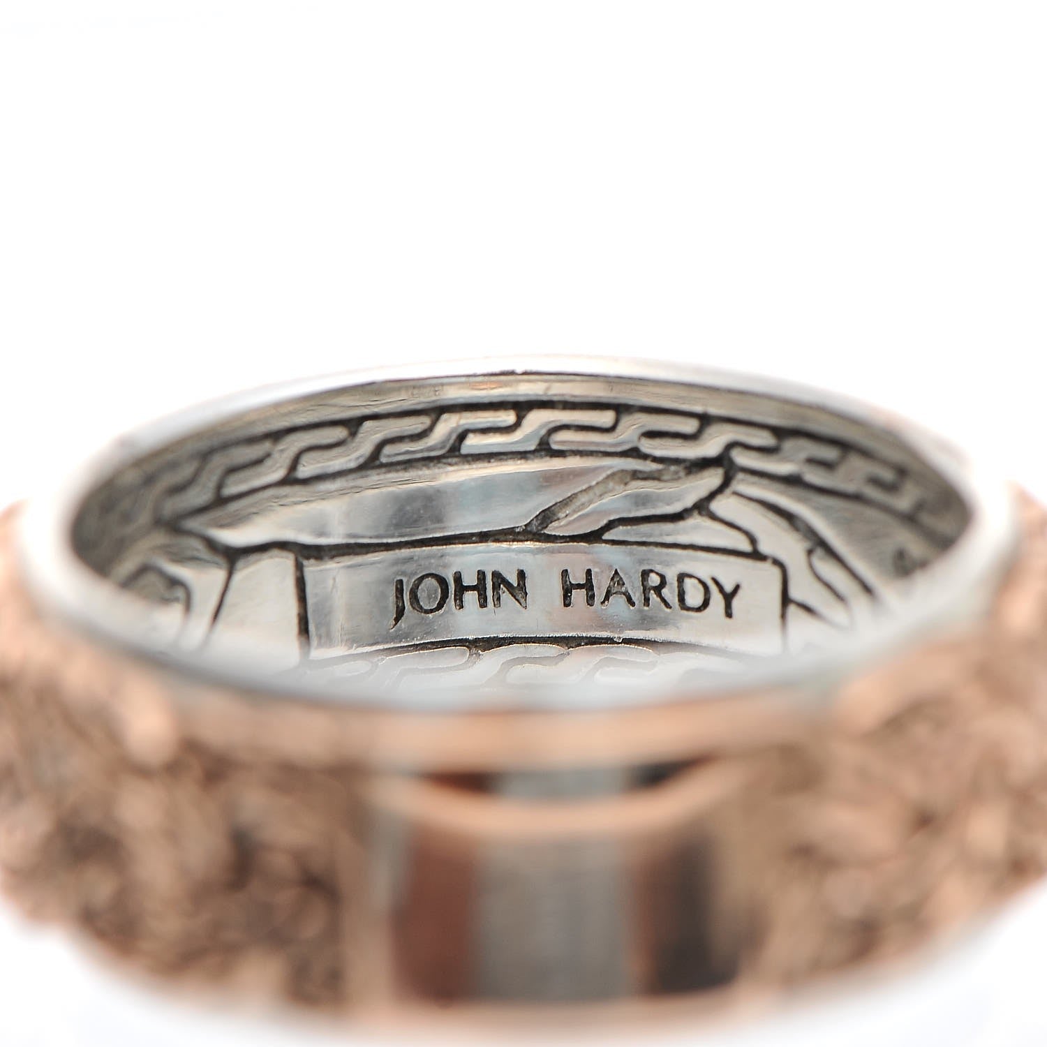 John Hardy Sterling Silver Bronze Classic Chain Braided Two Tone Ring 62 10 5 of 7