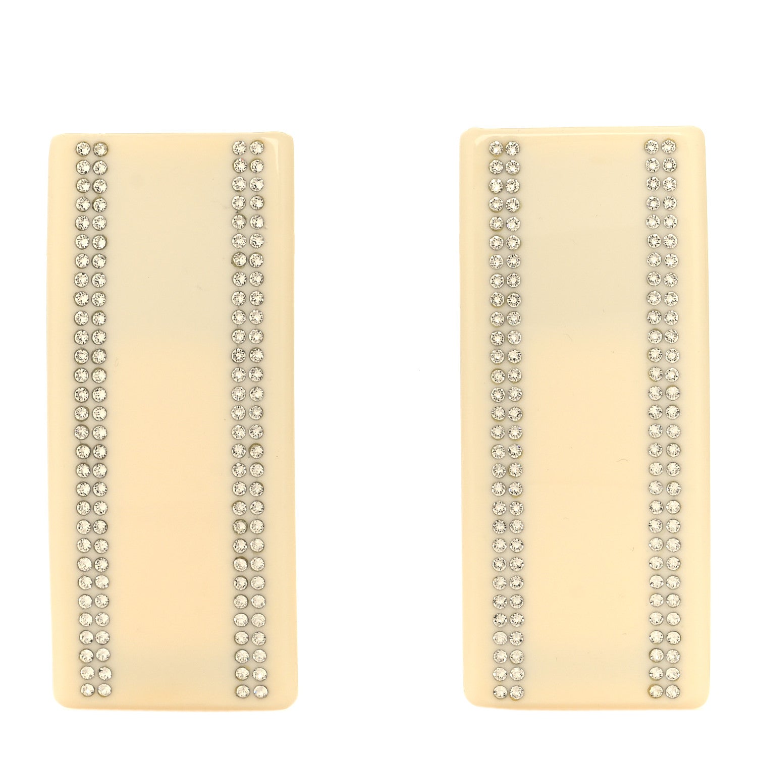 Balenciaga Resin Crystal Clip On Earrings White 1 of 4