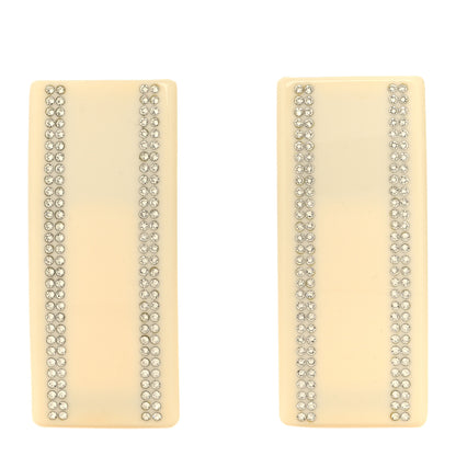 Balenciaga Resin Crystal Clip On Earrings White 1 of 4