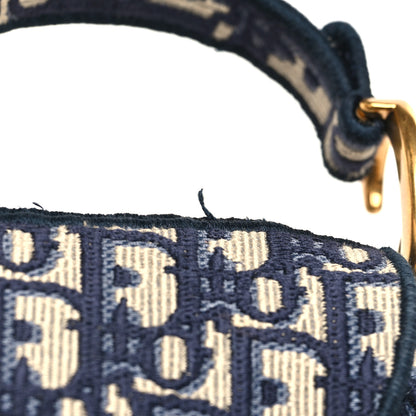 Christian Dior Oblique Embroidered Saddle Bag Blue 11 of 11