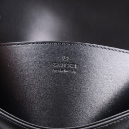 Gucci Calfskin Matelasse Monochrome Mini GG Marmont Shoulder Bag Black 6 of 10