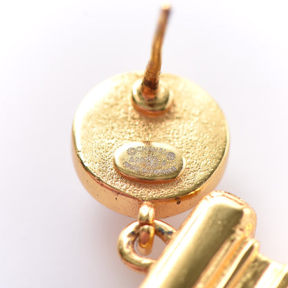 Chanel Crystal Pearl CC Perfume Bottle Drop Earrings Gold 4 of 4