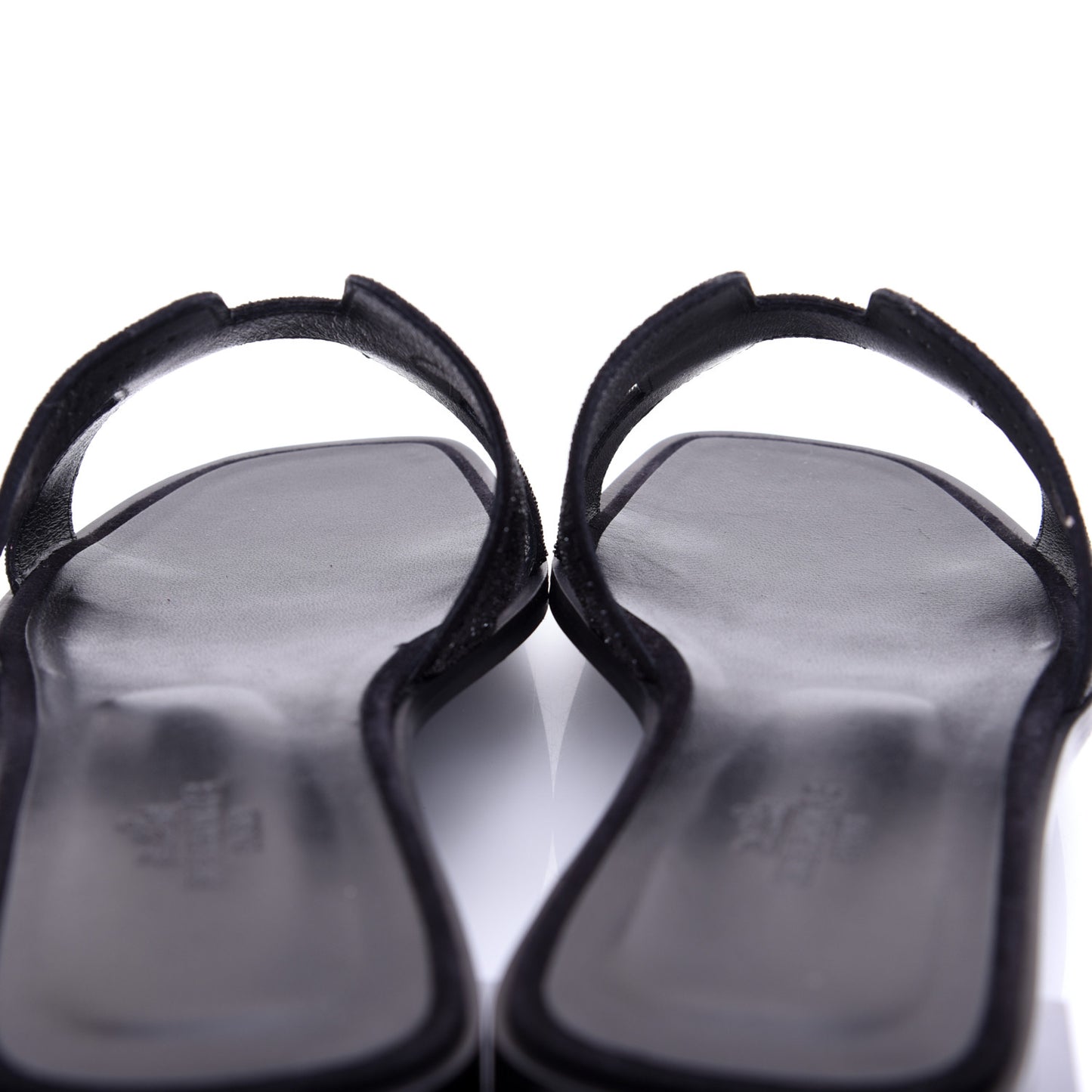 Suede Goatskin Crystal Powder Oran Sandals 40 Black