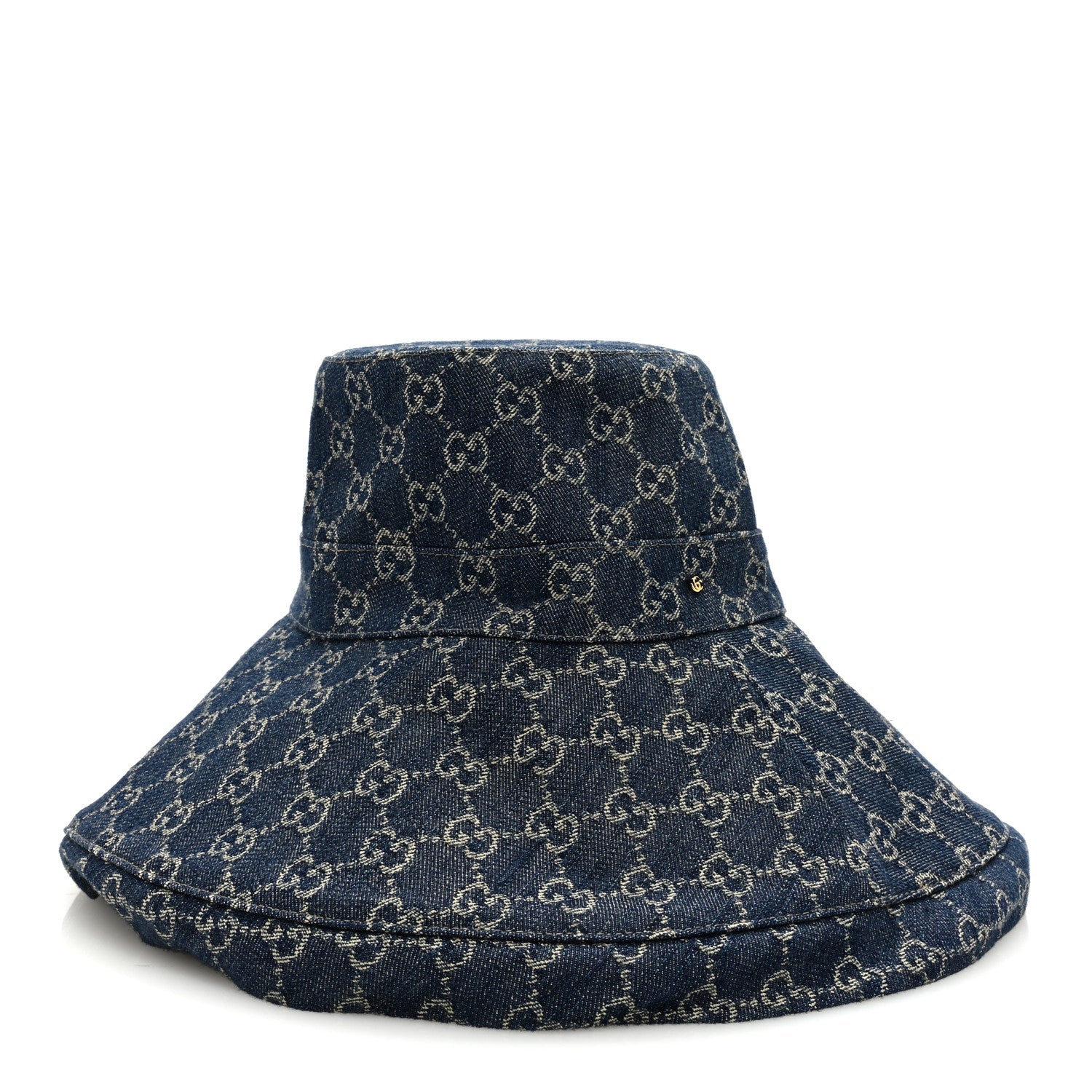 Gucci Eco Washed Denim GG Monogram Brim Hat M Blue 1 of 7