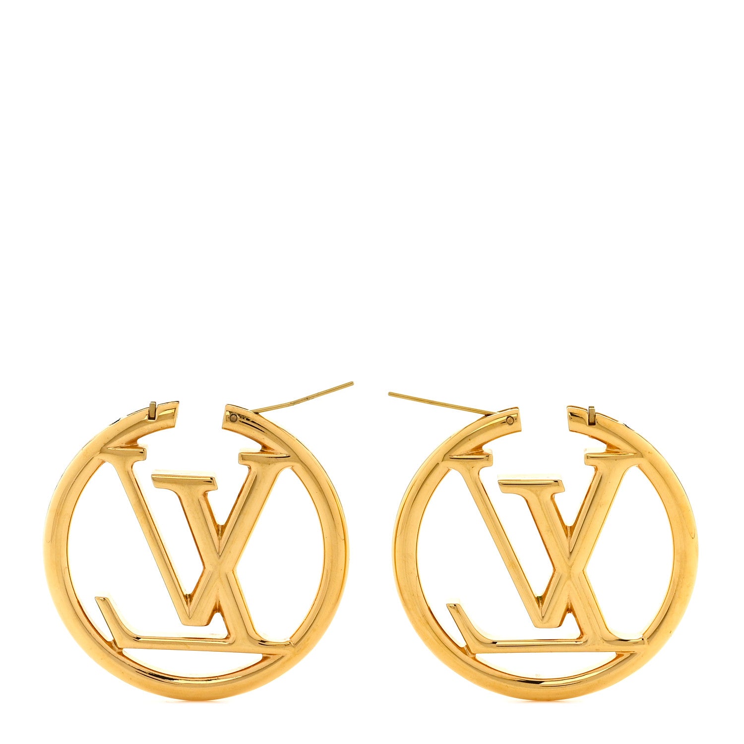 Louis Vuitton Metal Louise Hoop Earrings Gold 3 of 5