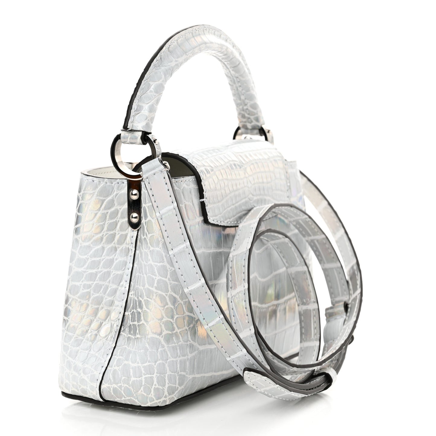 Alligator Mini Capucines Silver
