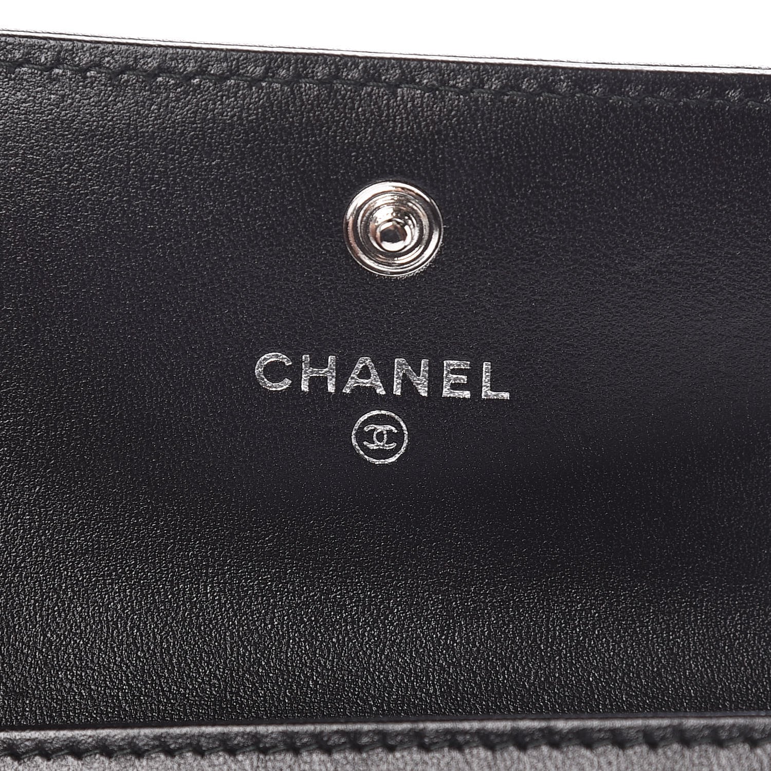 Chanel Lambskin Chevron Quilted Boy Card Holder Wallet Black 6 of 9