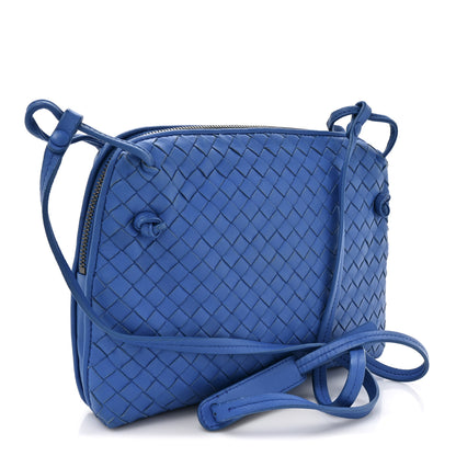Bottega Veneta Nappa Intrecciato Double Compartment Crossbody Bag Atlantic Blue 3 of 10