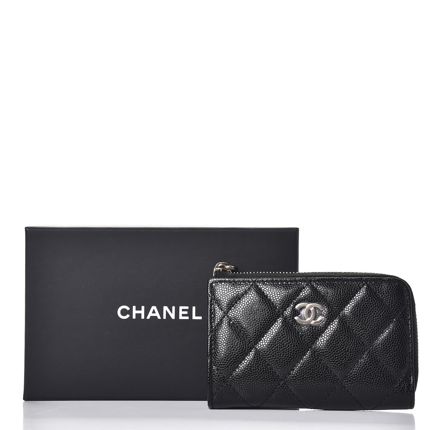 Chanel Iridescent Caviar Quilted Key Holder Case Black 8 of 8
