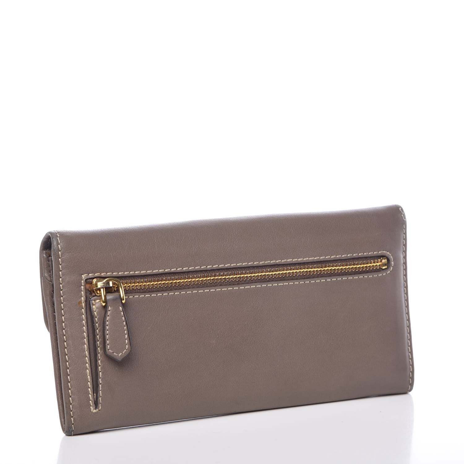 Prada City Calf Continental Flap Wallet Argilla 3 of 18