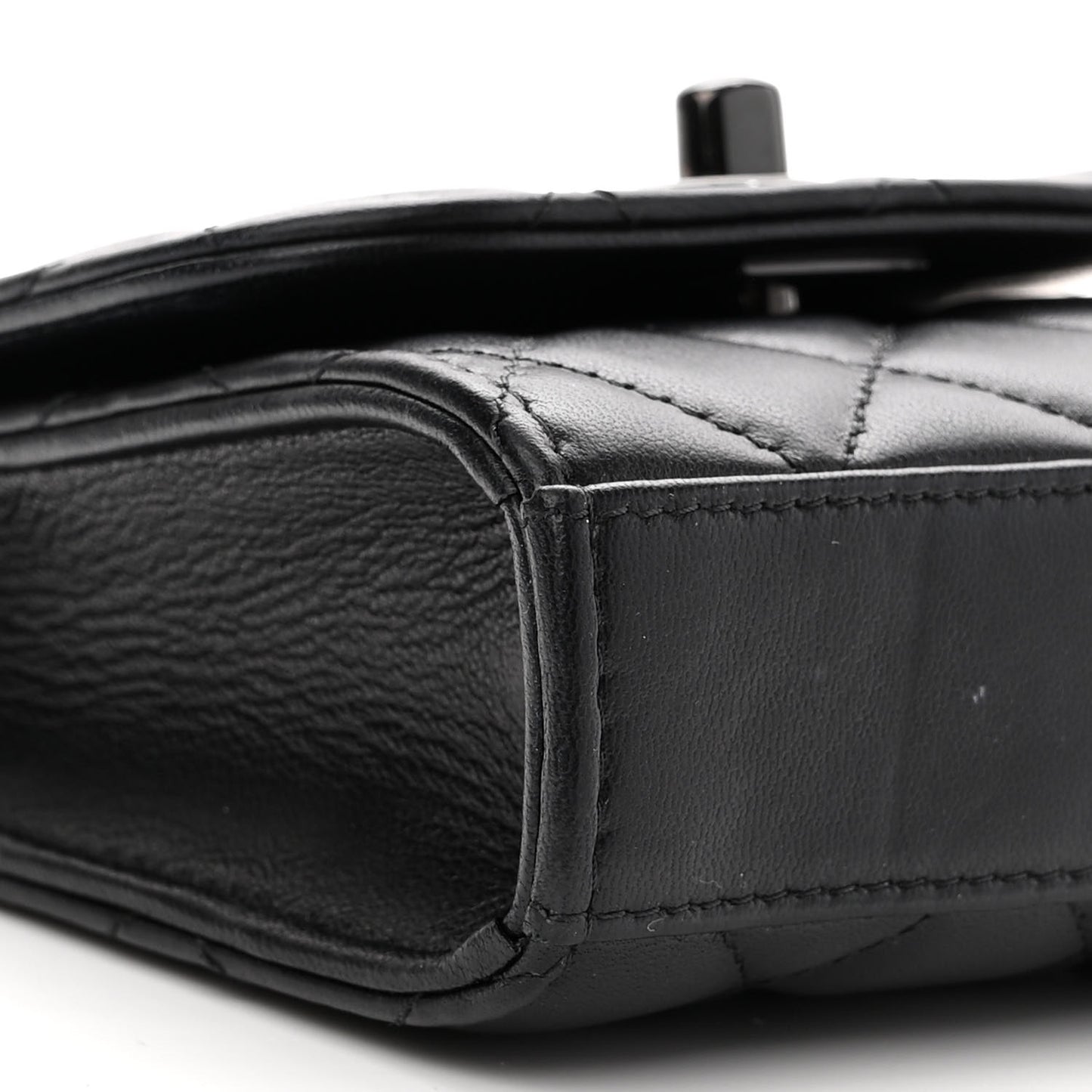 Lambskin Quilted Mini Trendy CC Chain Wallet So Black