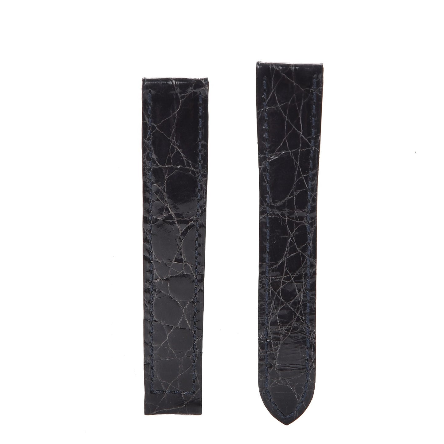 Alligator 16mm Deployant Watch Strap Navy Blue