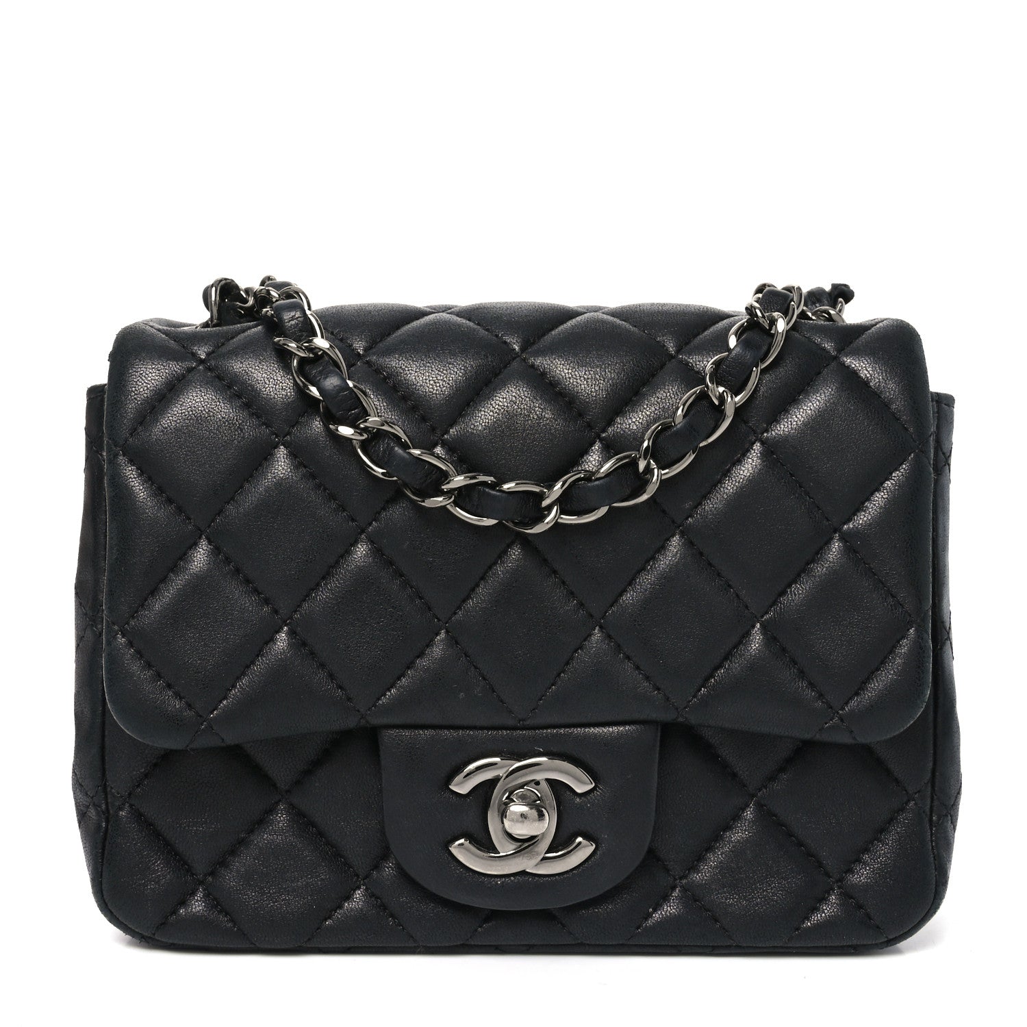 Chanel Lambskin Quilted Mini Square Flap Black 1 of 10