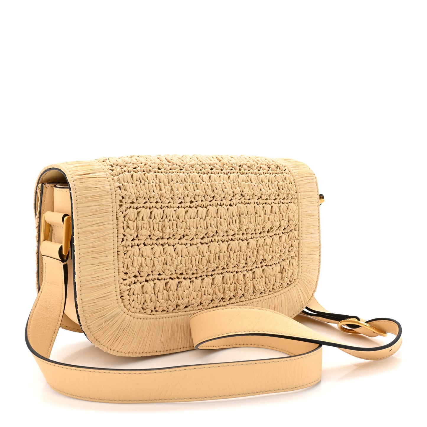 Raffia Braided Supervee Crossbody Bag Beige