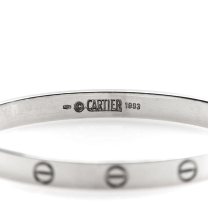 Cartier 18K White Gold LOVE Bracelet 17 5 of 6