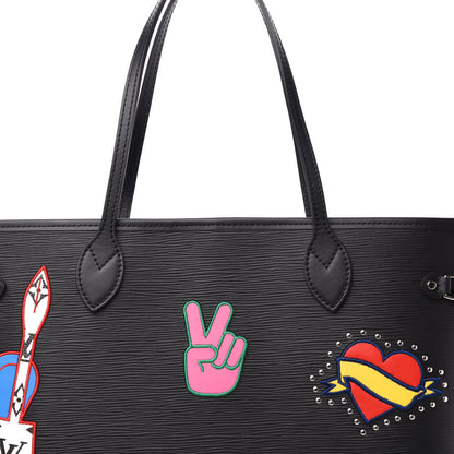 Louis Vuitton Epi Stickers Neverfull MM Black 12 of 13