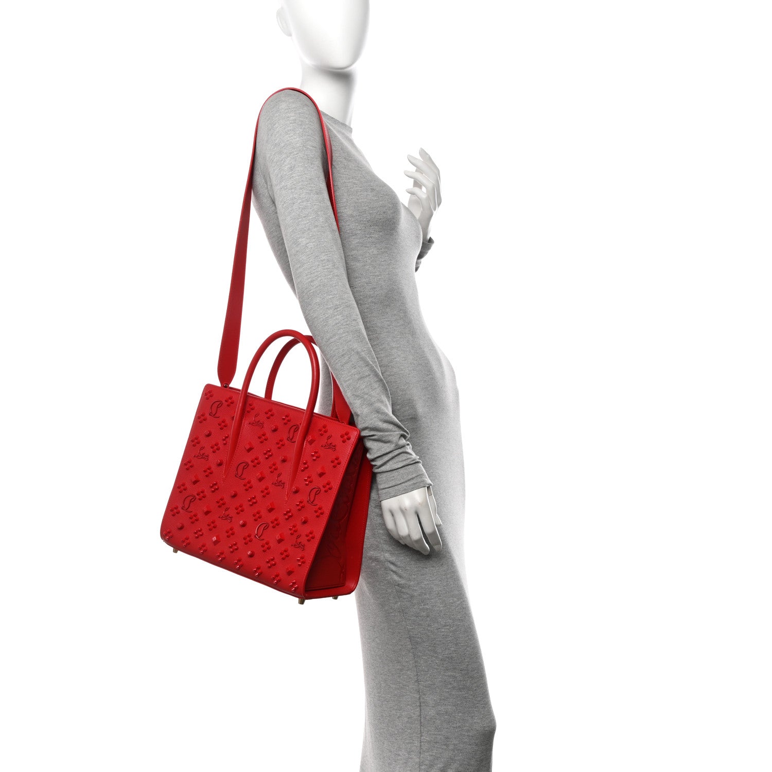 Christian Louboutin Calfskin Spikes Loubinthesky Medium Paloma Red 2 of 11