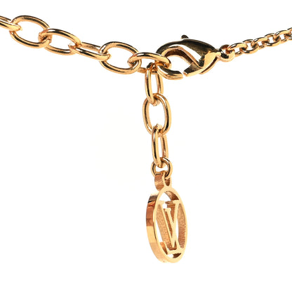 Louis Vuitton Metal Crystal LV Iconic Necklace Gold 4 of 6