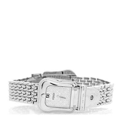 Fendi Stainless Steel Diamond 23mm 3800L Buckle Quartz Watch Silver 3 of 7